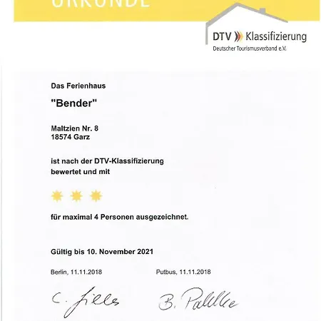 Lejlighed Bender 3 Sterne Ferienhaus Garz (Rugen)